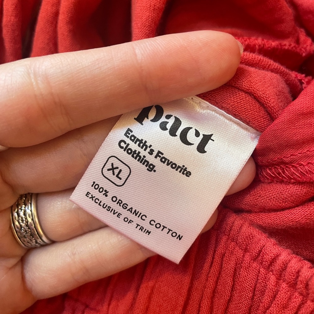 Pact womens organic cotton wide leg pull‎ on pants size XL slouchy oversized - Picture 5 of 12